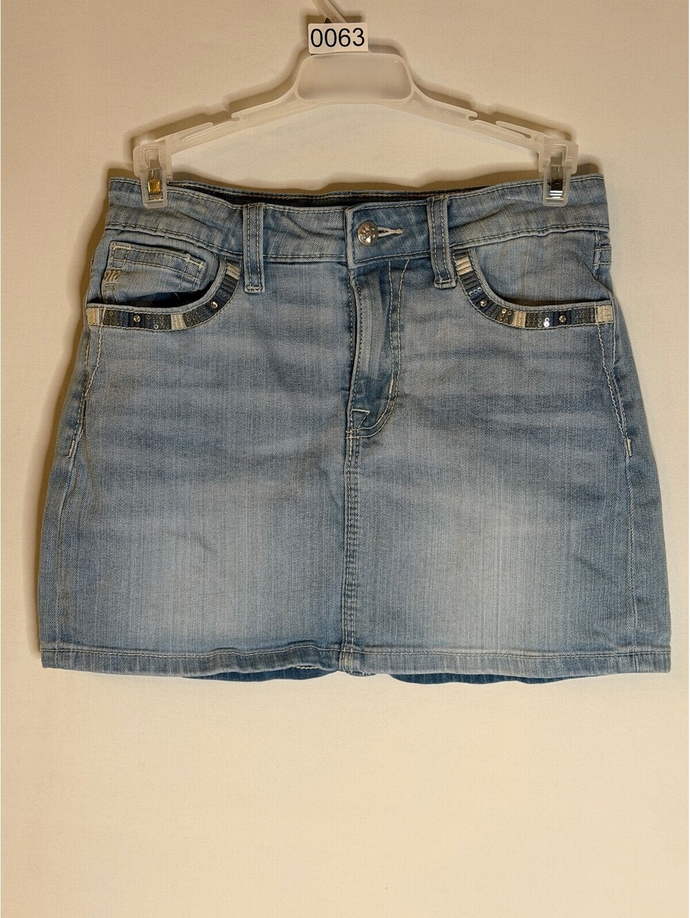Miss Me Girls Mid-Rise Denim Skirt Size 14 Light Blue